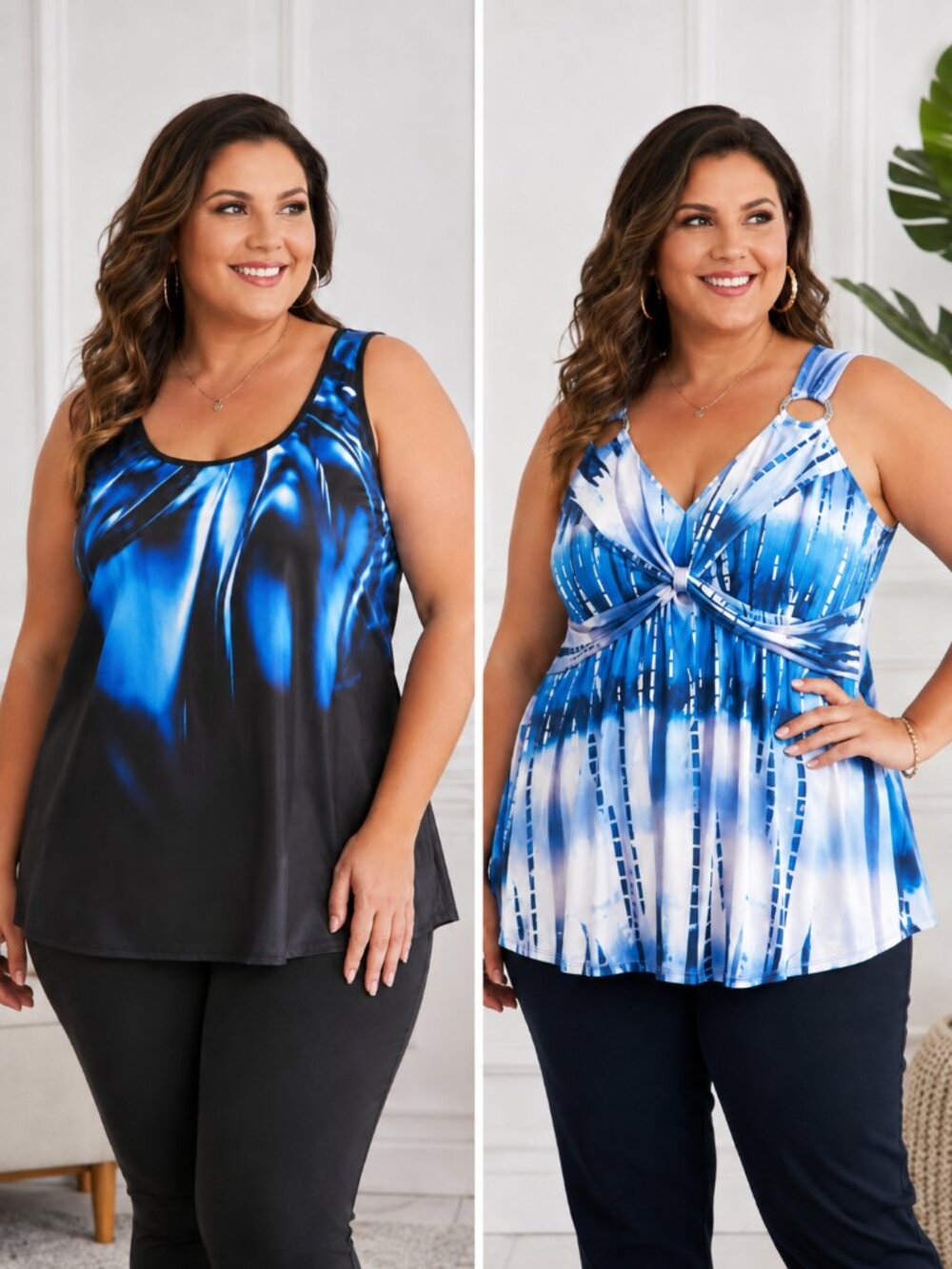 2 PLUS SIZE SUMMER TANK TOPS FOR WOMEN